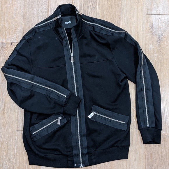 Blood Brother Black Men's Zippered Sweater - Picture 1 of 4